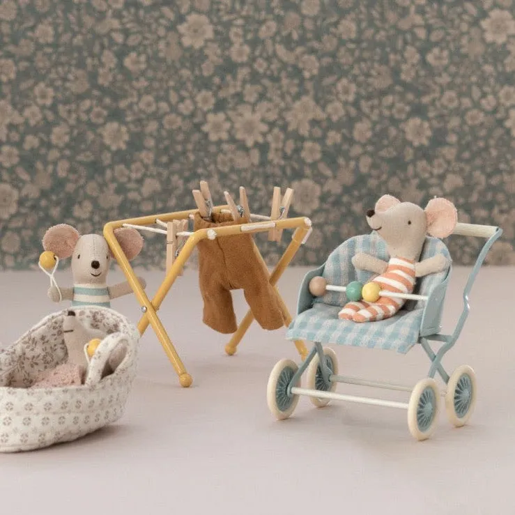 2023 Maileg Baby Mouse Mint Stroller