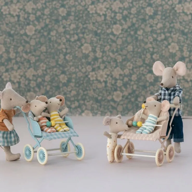 2023 Maileg Baby Mouse Mint Stroller