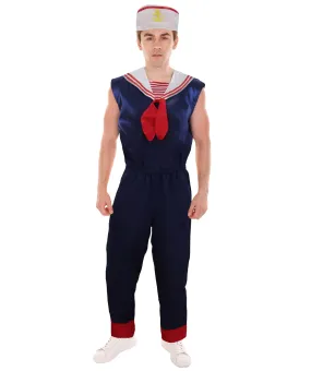 Adult Men's Retro Sailor Costume | Blue & Red Cosplay Costume