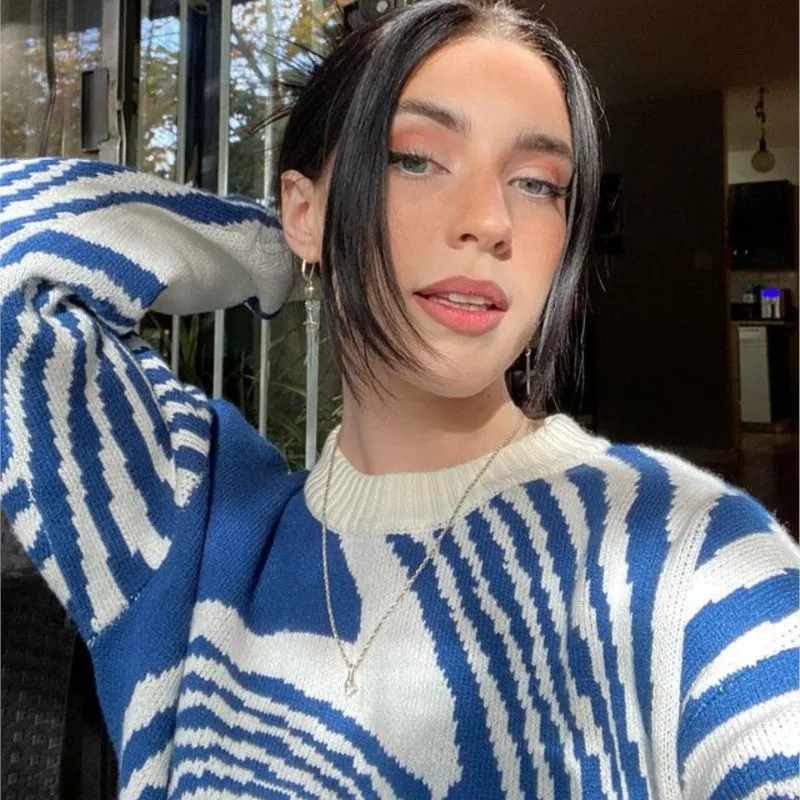Advbridge college fall outfits INS Style Autumn and Winter Fashion Loose Casual Men's and Women's Sweater Trendy Personality Retro round Neck Long Sleeve Top