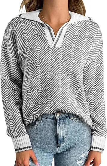 Advbridge fall outfits women 2024 Autumn and Winter Knitted Pullover Lapel Women's Clothing New Hot Selling TK Hot Selling Retro Pattern