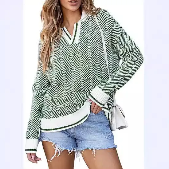 Advbridge fall outfits women 2024 Autumn and Winter Knitted Pullover Lapel Women's Clothing New Hot Selling TK Hot Selling Retro Pattern