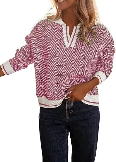 Advbridge fall outfits women 2024 Autumn and Winter Knitted Pullover Lapel Women's Clothing New Hot Selling TK Hot Selling Retro Pattern
