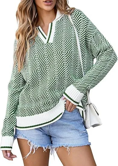 Advbridge fall outfits women 2024 Autumn and Winter Knitted Pullover Lapel Women's Clothing New Hot Selling TK Hot Selling Retro Pattern