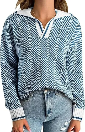 Advbridge fall outfits women 2024 Autumn and Winter Knitted Pullover Lapel Women's Clothing New Hot Selling TK Hot Selling Retro Pattern