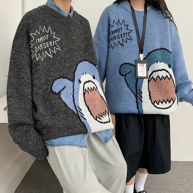 Advbridge sweater French Style Couple Clothes Niche Design Sense Autumn Clothes Cartoon Cute Pullover Women's Loose Autumn and Winter Outer Wear
