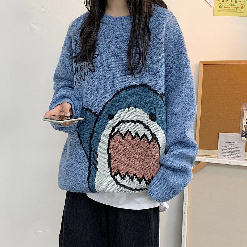 Advbridge sweater French Style Couple Clothes Niche Design Sense Autumn Clothes Cartoon Cute Pullover Women's Loose Autumn and Winter Outer Wear
