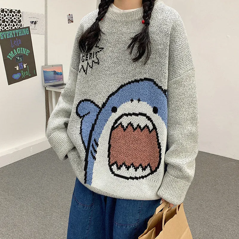 Advbridge sweater French Style Couple Clothes Niche Design Sense Autumn Clothes Cartoon Cute Pullover Women's Loose Autumn and Winter Outer Wear