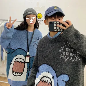 Advbridge sweater French Style Couple Clothes Niche Design Sense Autumn Clothes Cartoon Cute Pullover Women's Loose Autumn and Winter Outer Wear