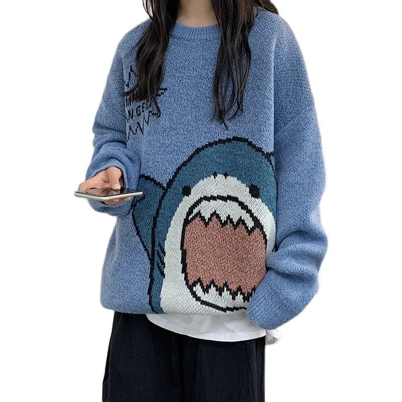 Advbridge sweater French Style Couple Clothes Niche Design Sense Autumn Clothes Cartoon Cute Pullover Women's Loose Autumn and Winter Outer Wear