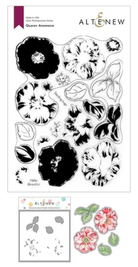 Altenew - Queen Anemone Stamp & Die & Coloring Stencil Bundle