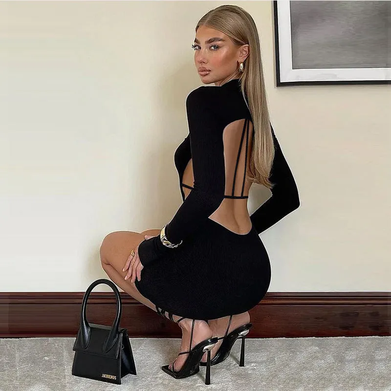 Amozae dress to impress codes 2024 Spring New Women's Clothing Fashion Sexy Nightclub Waist-Exposed Back Hip-Wrapped Dress