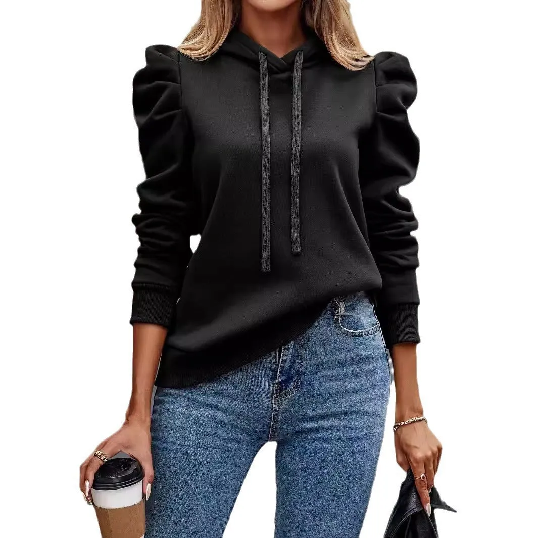 Amozae fall outfits women 2024 Spring, Autumn and Winter New Lapel Hooded Solid Color Long-Sleeved Casual Women's Top Sweater