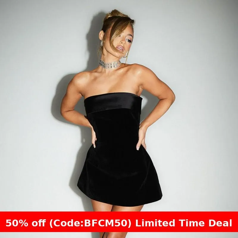 Amozae winter outfits men 2024 Spring/Summer Solid Color Sleeveless Tube Top Sexy Short High Waist Stitching Dress
