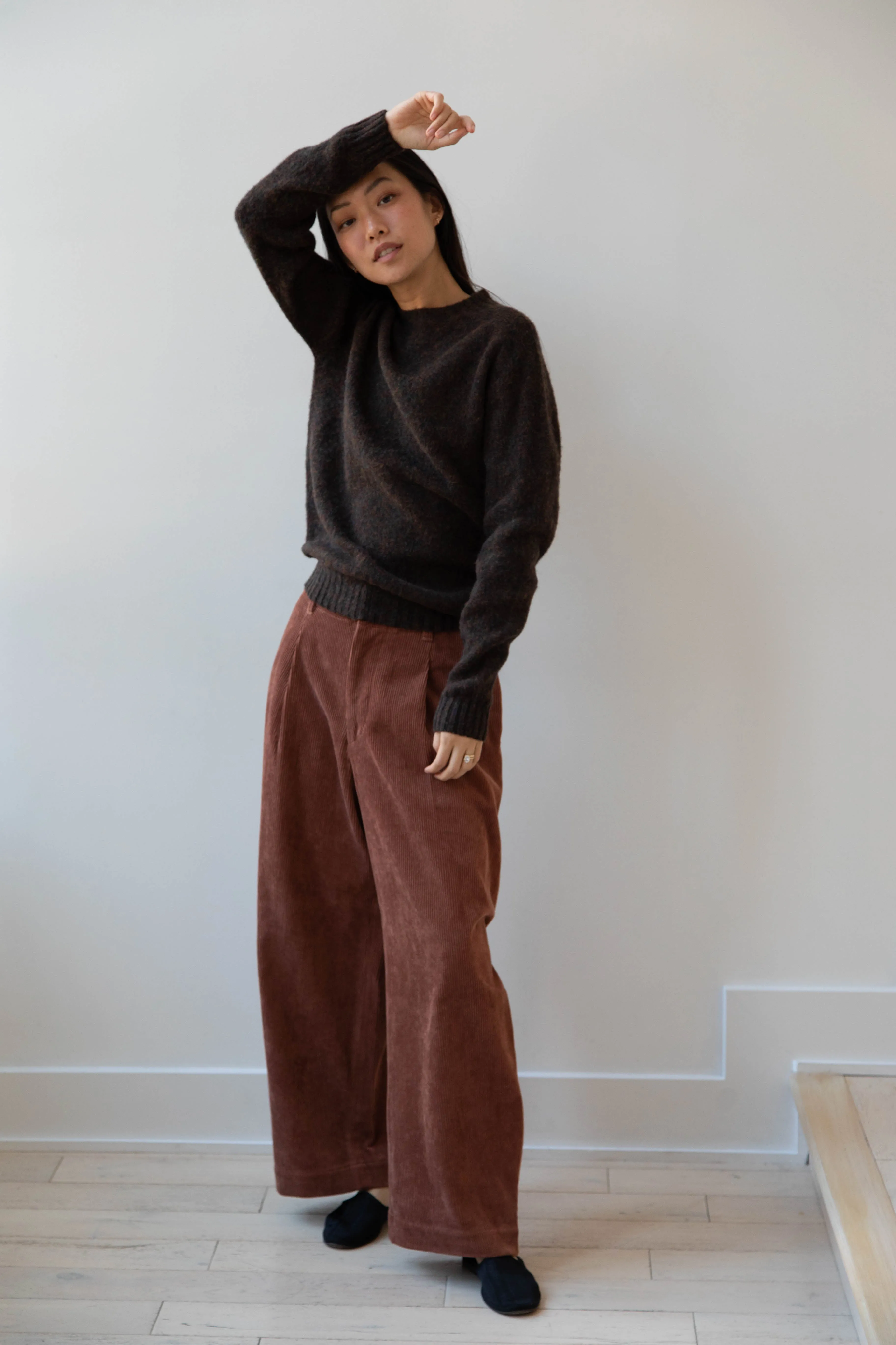 Aseedonclöud | HW Wide Corduroy Trousers in Brick