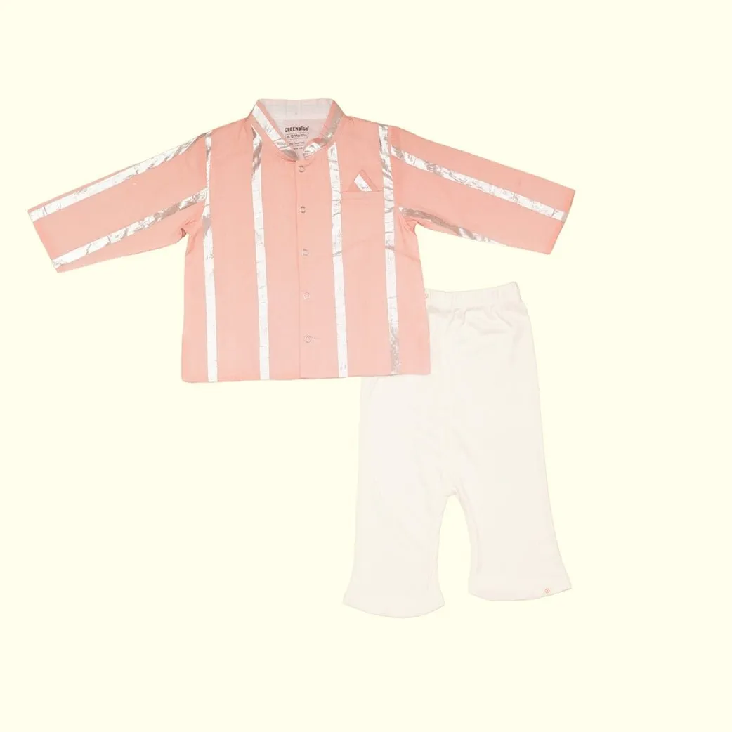 Baby Boy Cotton Sherwani & Pant Set - Shubh