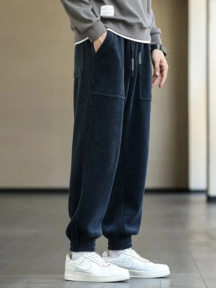 Baggy Sweatpants Corduroy Streetwear Loose Harem-Style Pants Joggers Plus Sizes