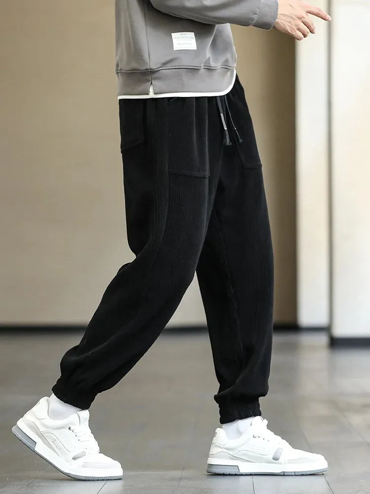 Baggy Sweatpants Corduroy Streetwear Loose Harem-Style Pants Joggers Plus Sizes