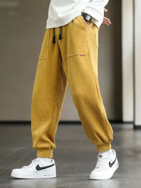 Baggy Sweatpants Corduroy Streetwear Loose Harem-Style Pants Joggers Plus Sizes