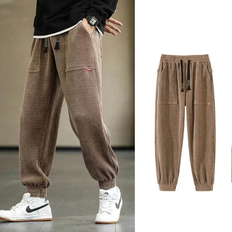 Baggy Sweatpants Corduroy Streetwear Loose Harem-Style Pants Joggers Plus Sizes