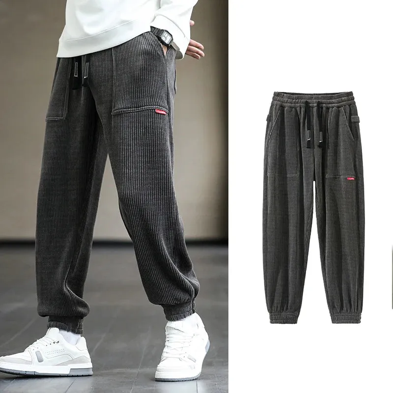 Baggy Sweatpants Corduroy Streetwear Loose Harem-Style Pants Joggers Plus Sizes