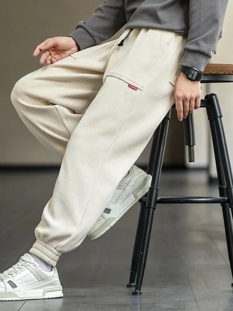 Baggy Sweatpants Corduroy Streetwear Loose Harem-Style Pants Joggers Plus Sizes