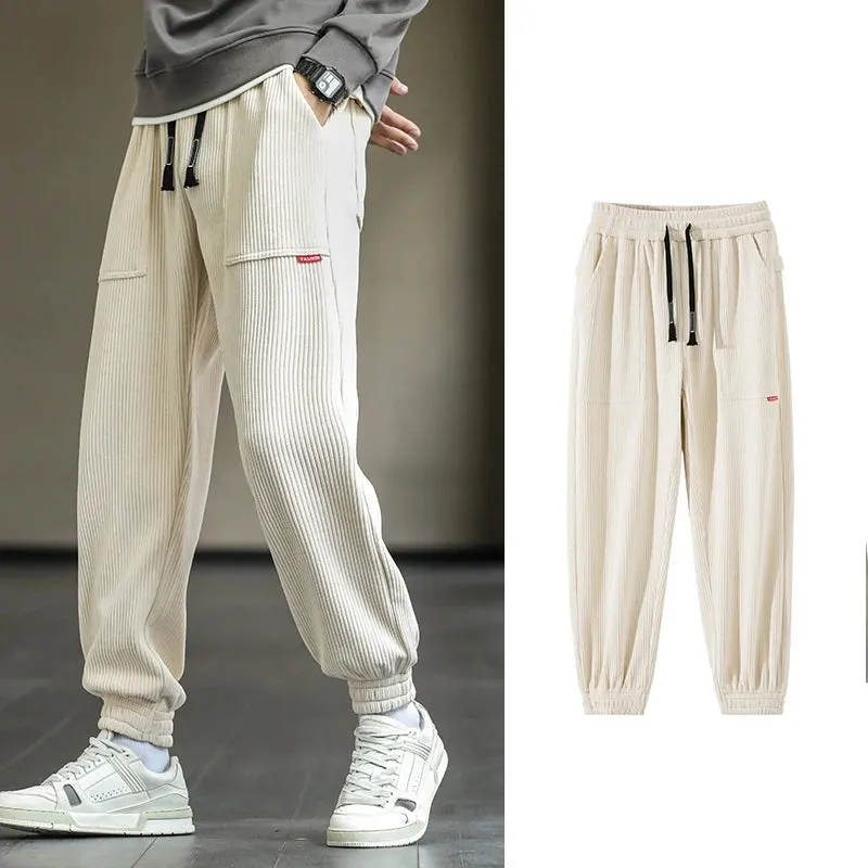 Baggy Sweatpants Corduroy Streetwear Loose Harem-Style Pants Joggers Plus Sizes