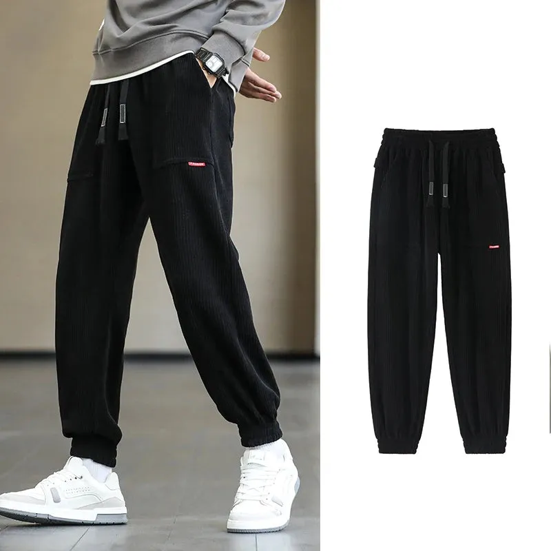 Baggy Sweatpants Corduroy Streetwear Loose Harem-Style Pants Joggers Plus Sizes