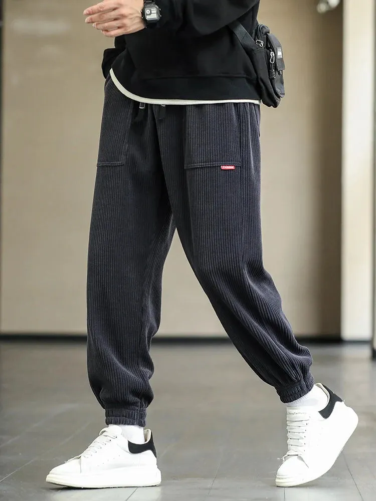 Baggy Sweatpants Corduroy Streetwear Loose Harem-Style Pants Joggers Plus Sizes