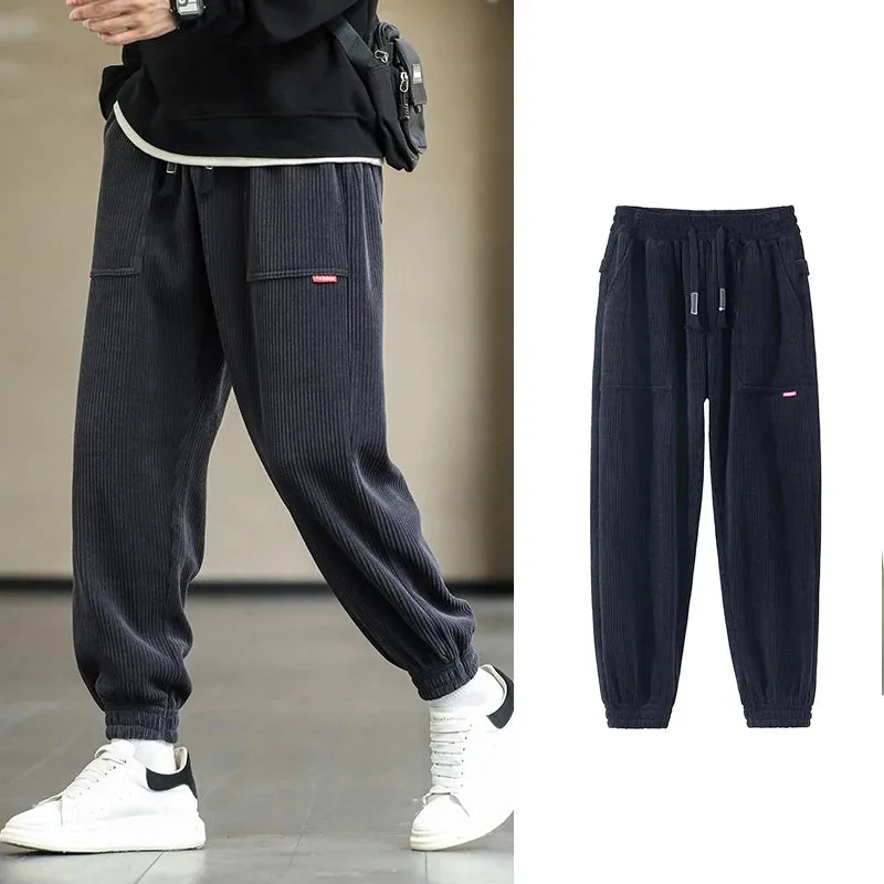 Baggy Sweatpants Corduroy Streetwear Loose Harem-Style Pants Joggers Plus Sizes