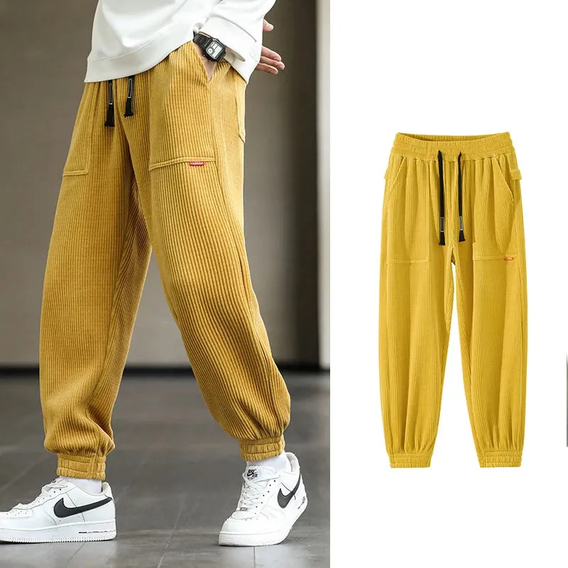 Baggy Sweatpants Corduroy Streetwear Loose Harem-Style Pants Joggers Plus Sizes