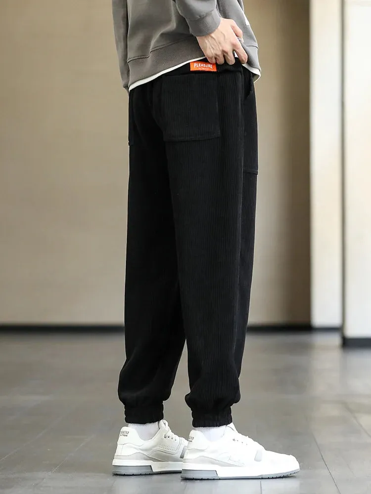 Baggy Sweatpants Corduroy Streetwear Loose Harem-Style Pants Joggers Plus Sizes