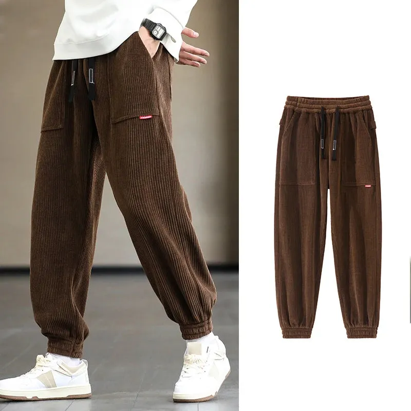 Baggy Sweatpants Corduroy Streetwear Loose Harem-Style Pants Joggers Plus Sizes