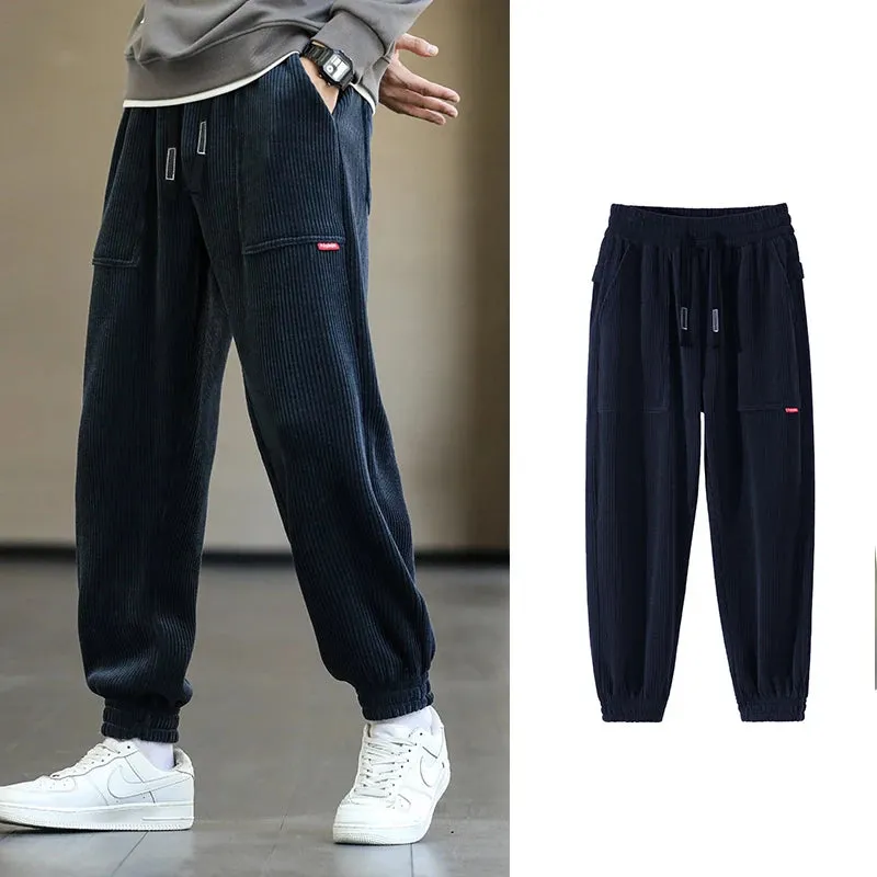 Baggy Sweatpants Corduroy Streetwear Loose Harem-Style Pants Joggers Plus Sizes