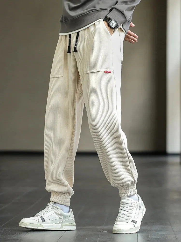 Baggy Sweatpants Corduroy Streetwear Loose Harem-Style Pants Joggers Plus Sizes