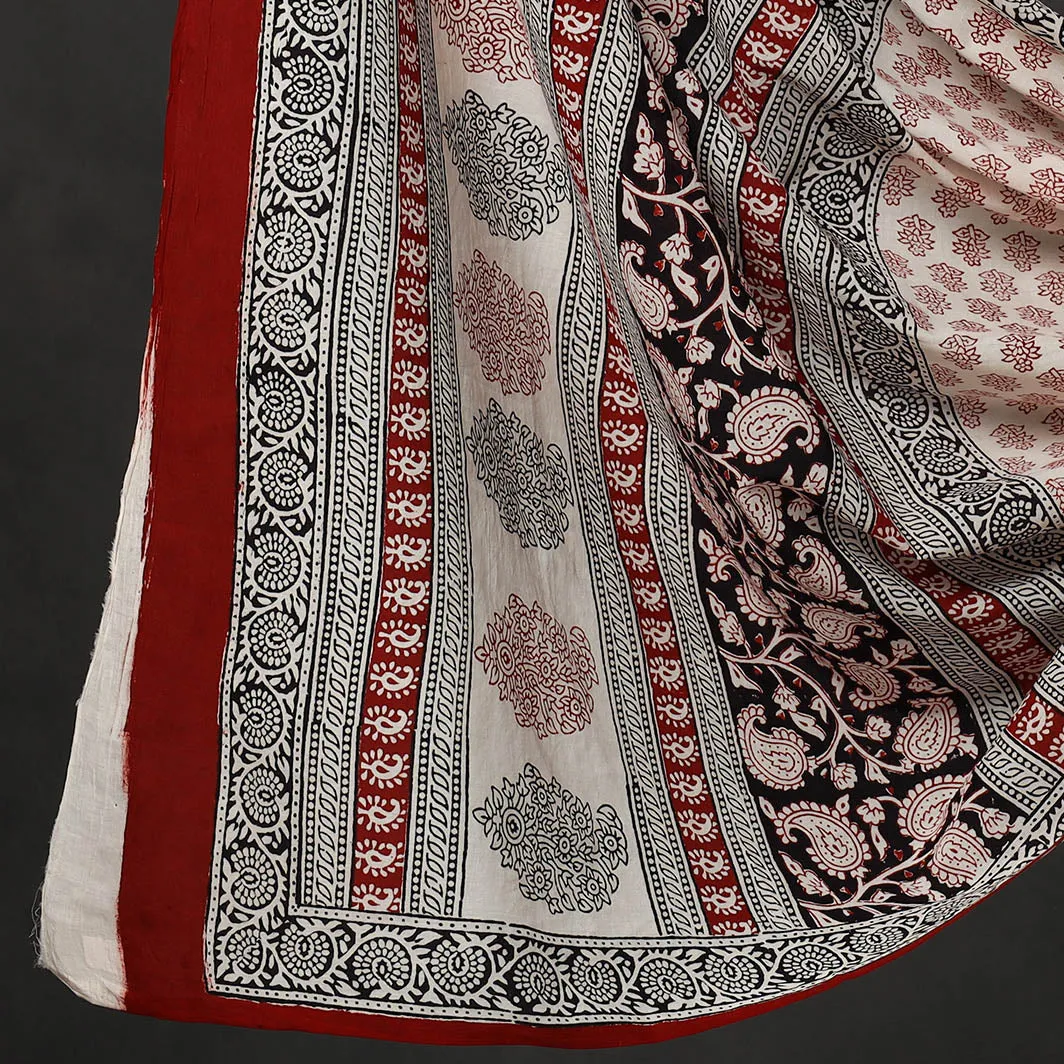 Black - 3pc Bagh Block Printed Cotton Suit Material Set