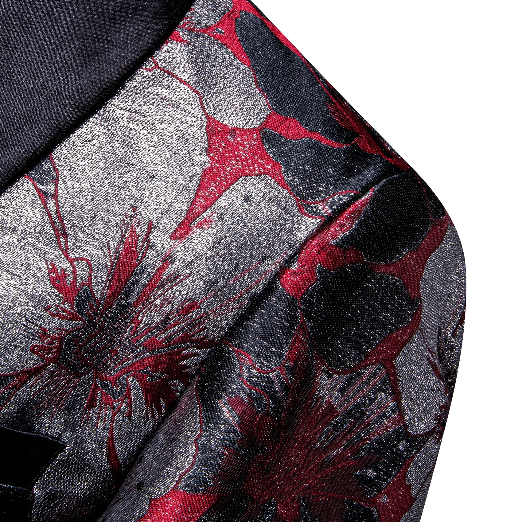 Black Red Grey Floral Men's Suit for Party
