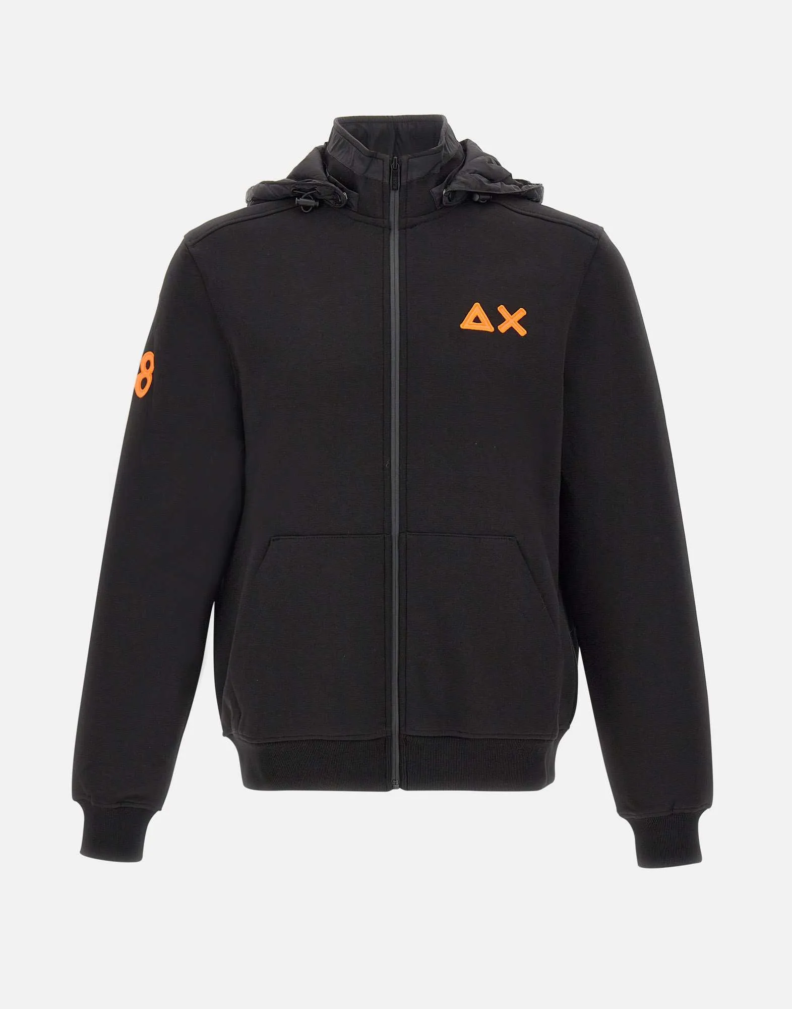 Black Sweatshirt Bomber Jacket for Men