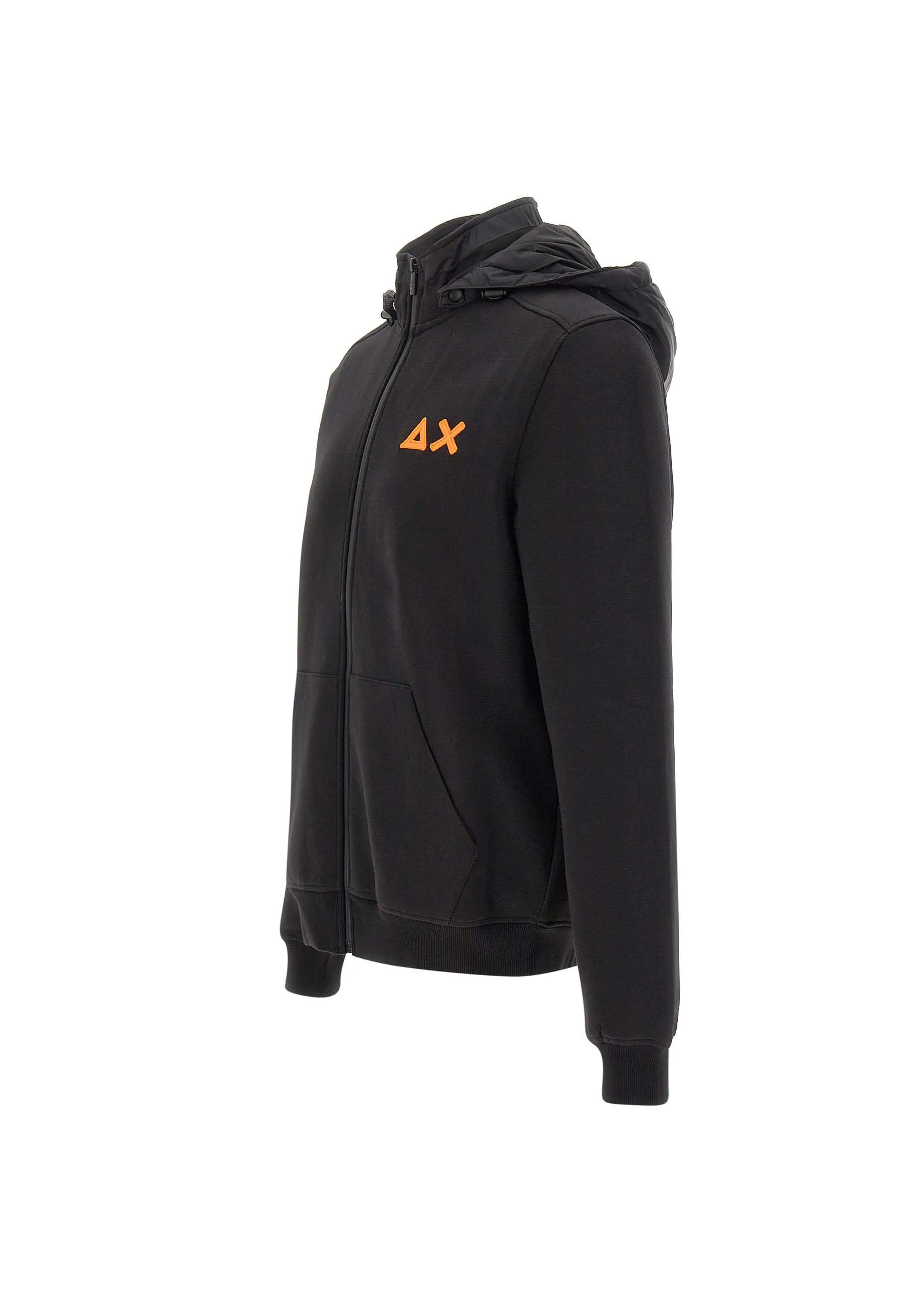 Black Sweatshirt Bomber Jacket for Men