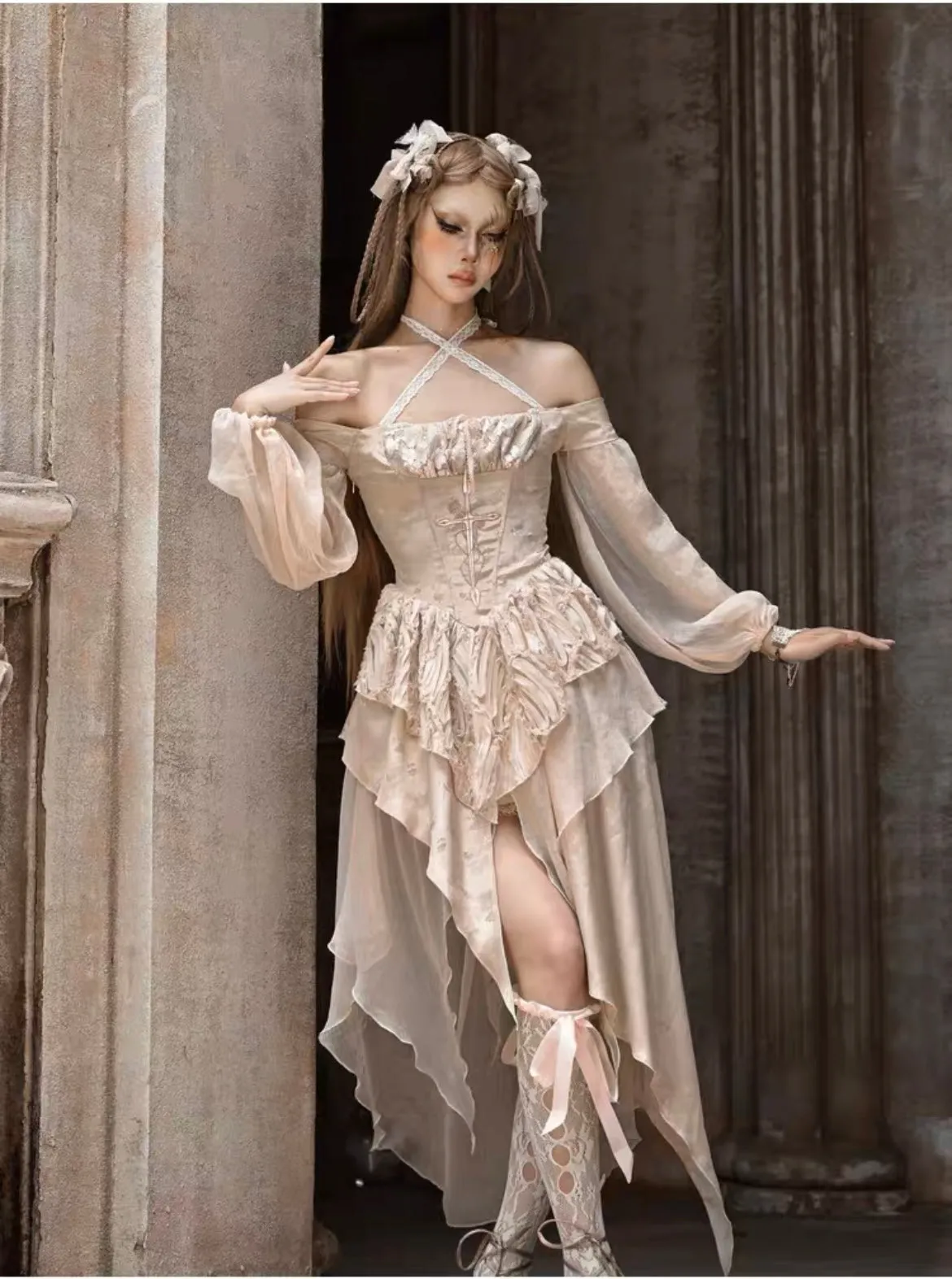 [Blood Supply]Classical court gorgeous lantern sleeve dress