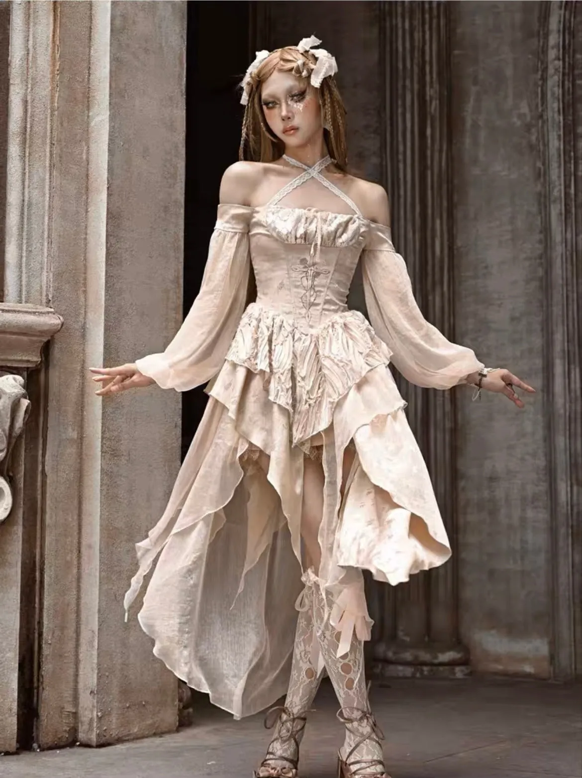 [Blood Supply]Classical court gorgeous lantern sleeve dress