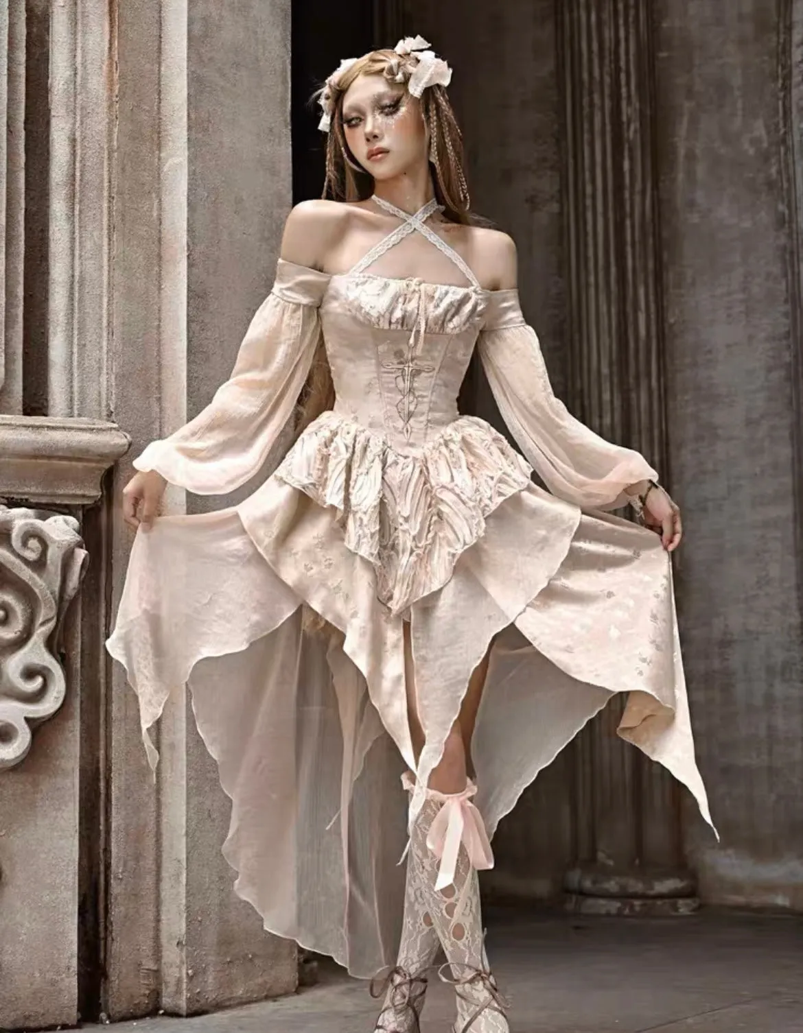 [Blood Supply]Classical court gorgeous lantern sleeve dress