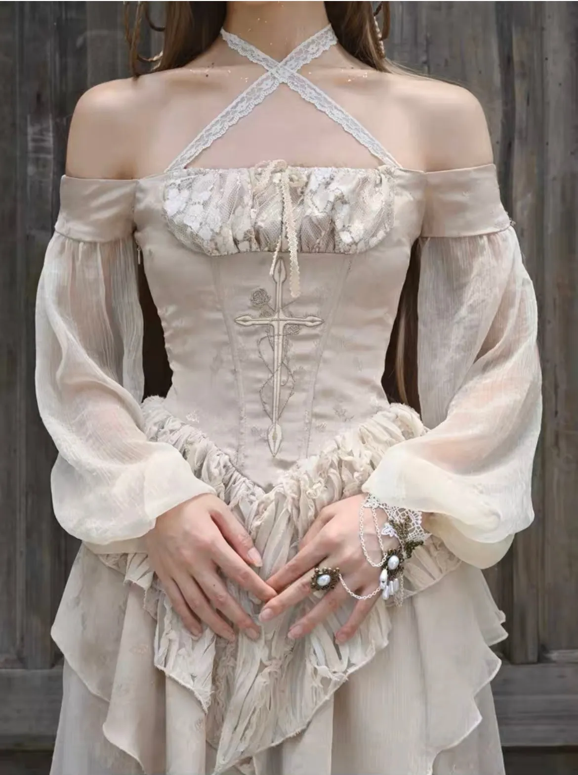 [Blood Supply]Classical court gorgeous lantern sleeve dress