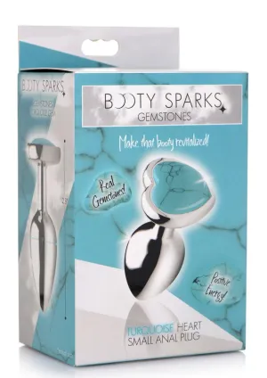 Booty Sparks Gemstones Turquoise Heart Anal Plug