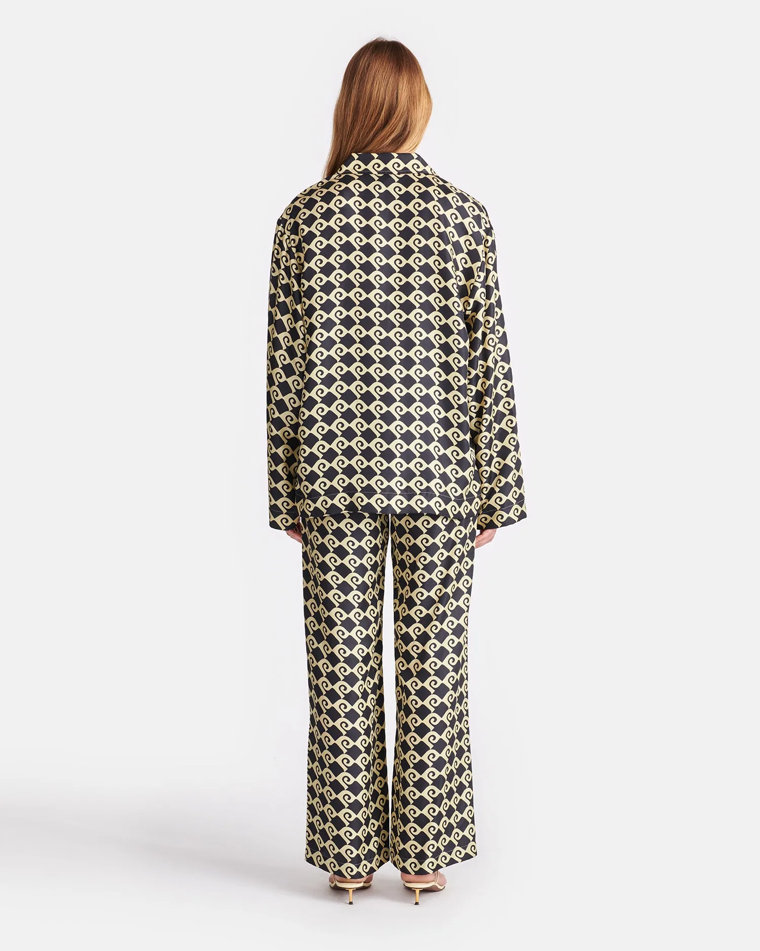 Brenda - Printed Silk-Twill Pants - Diamond Check