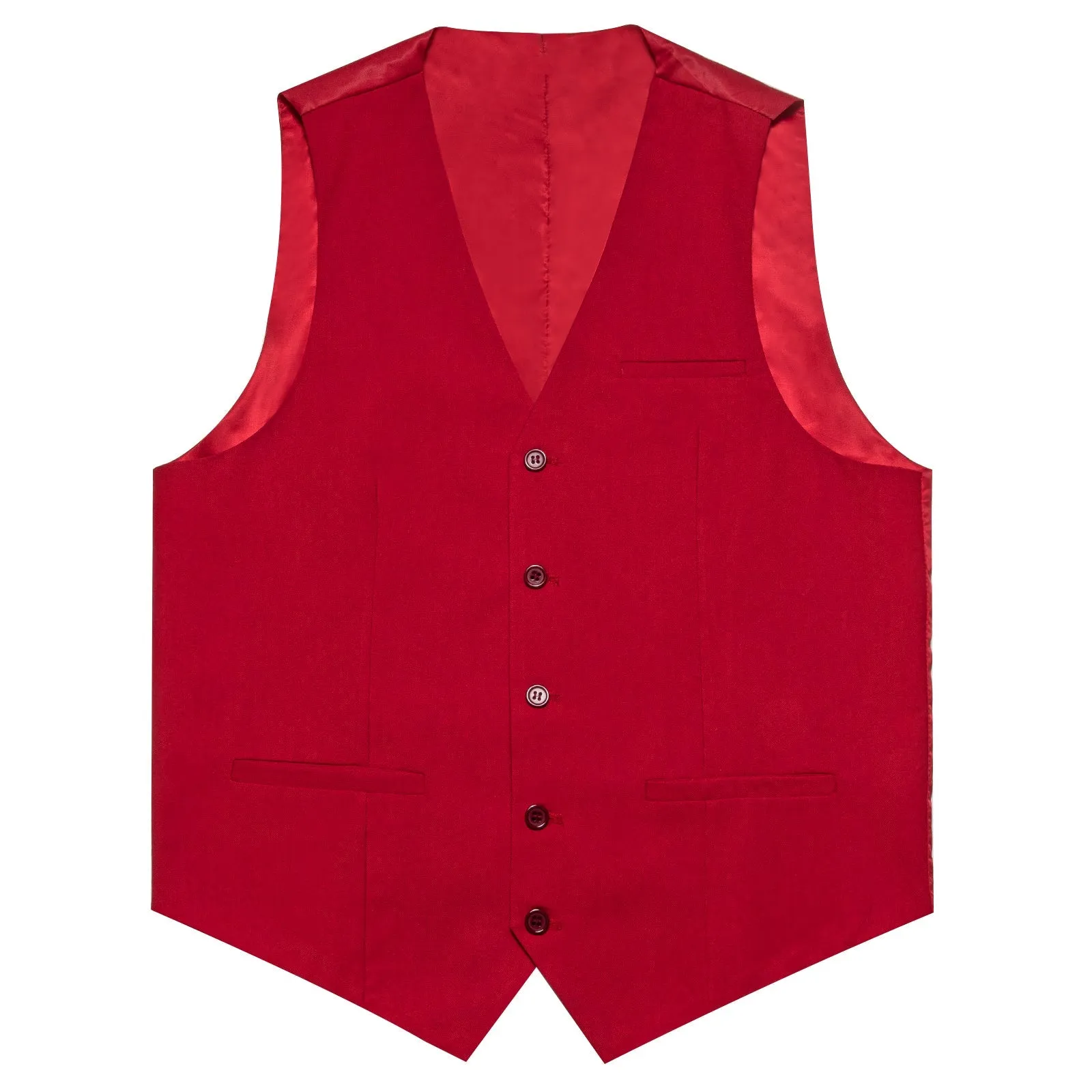 Burgundy Red Solid Silk Men's Classic Vest