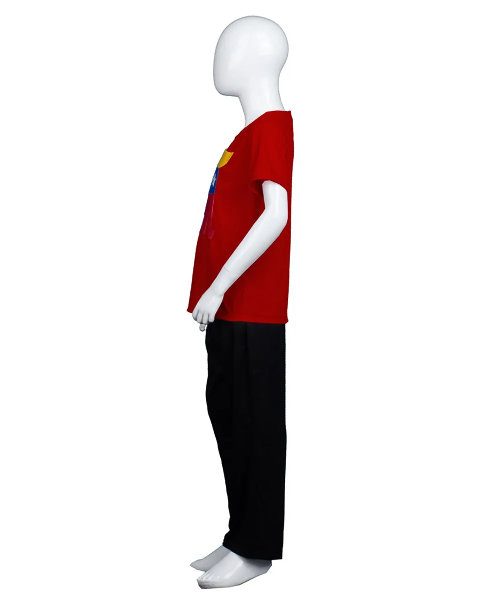 Child's Elephant President Hair Style  T-shirt | Wine Red Cosplay Costume