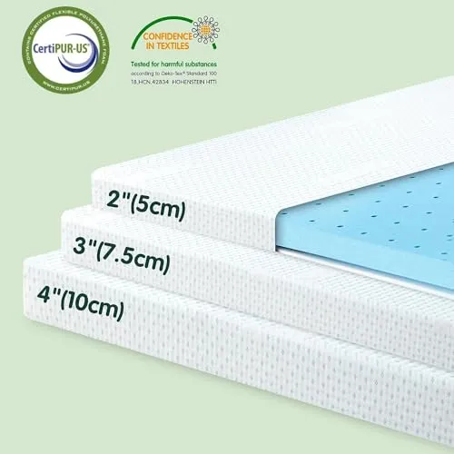 CHUN YI 3 inch Thick Single Memory Foam Mattress Topper (New)