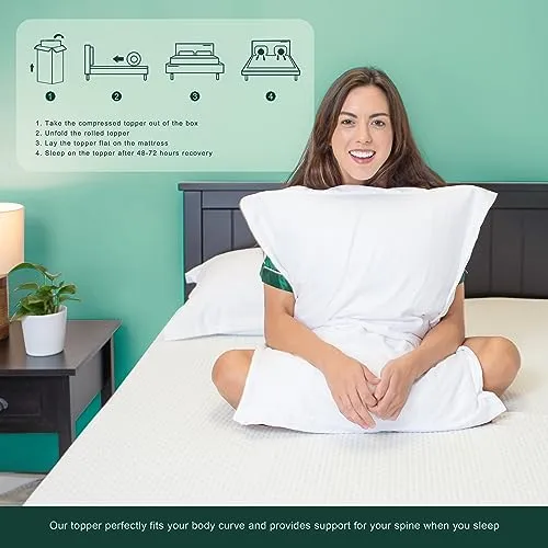 CHUN YI 3 inch Thick Single Memory Foam Mattress Topper (New)