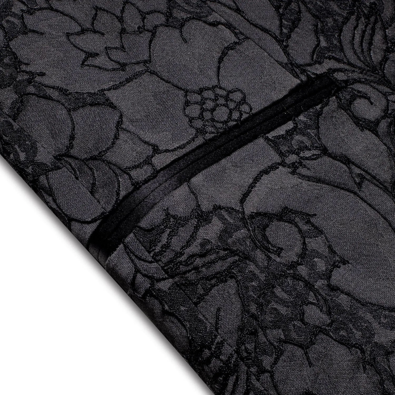 Classic Black Embroidered Floral Men's Suit for Party
